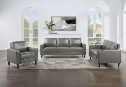 Ruth 3-piece Upholstered Track Arm Sofa Set Grey product image
