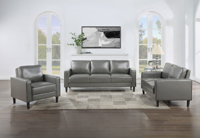 Ruth 3-piece Upholstered Track Arm Sofa Set Grey product image