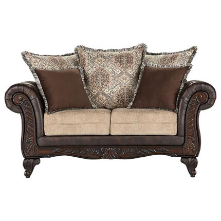 Elmbrook Upholstered Rolled Arm Loveseat Brown product image