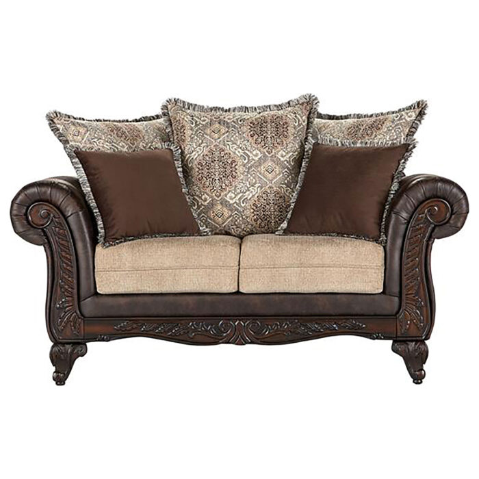 Elmbrook Upholstered Rolled Arm Loveseat Brown product image