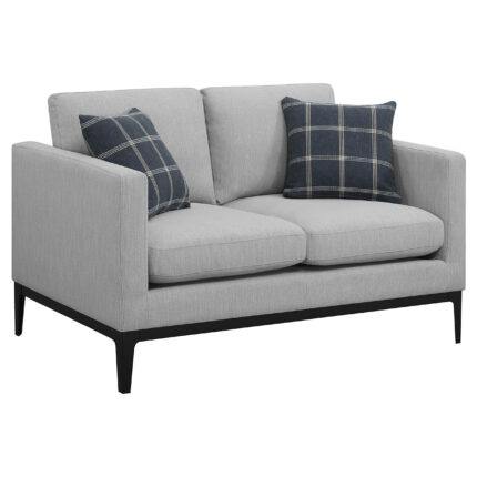Apperson Upholstered Track Arm Loveseat Light Grey product image