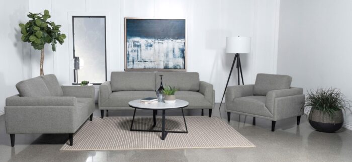 Rilynn 3-piece Upholstered Track Arm Sofa Set Grey product image