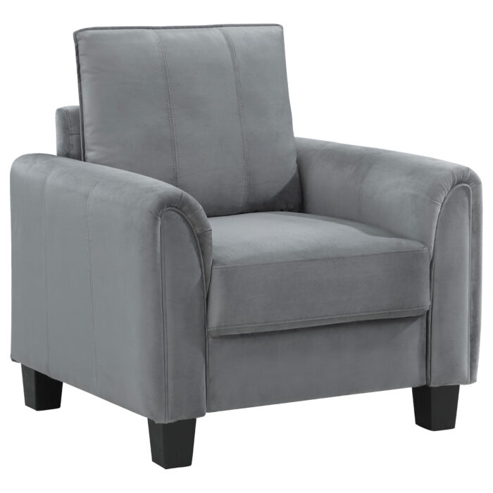 Davis Upholstered Rolled Arm Accent Chair Grey product image
