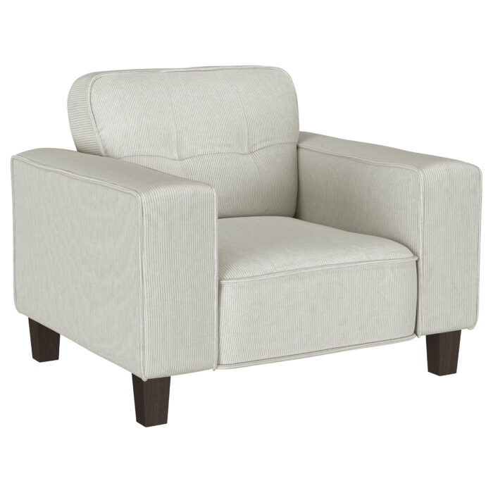 Deerhurst Upholstered Track Arm Tufted Accent Chair Greige product image
