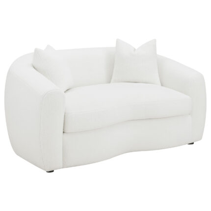 Isabella Faux Sheepskin Upholstered Loveseat Natural product image