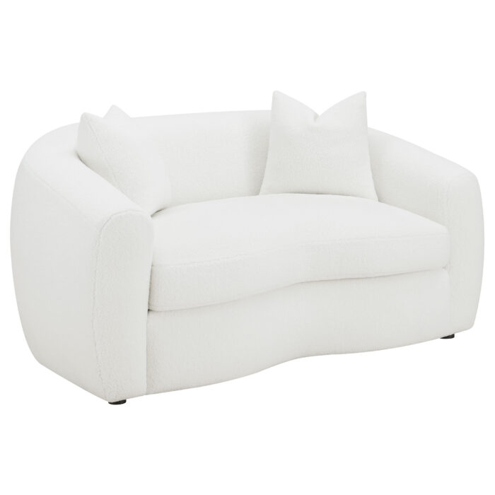 Isabella Faux Sheepskin Upholstered Loveseat Natural product image