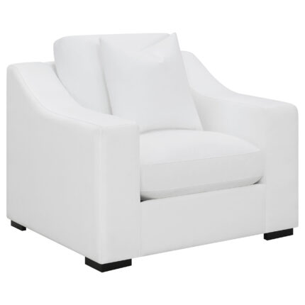 Ashlyn Upholstered Sloped Arm Accent Chair White product image