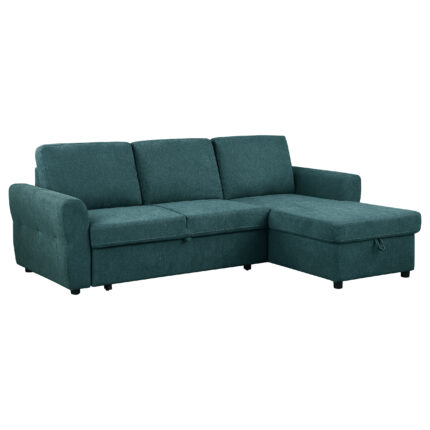 Samantha Upholstered Storage Sleeper Sectional Sofa Teal product image