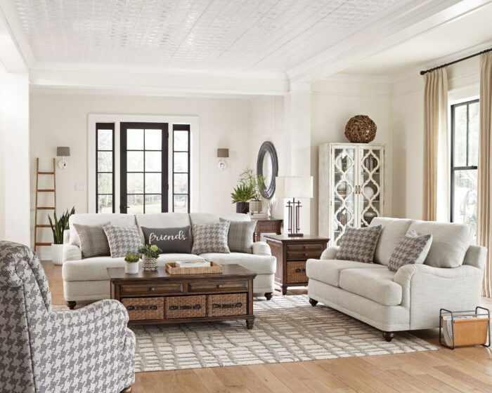 Glenn 2-piece Upholstered Sofa Set Light Grey and Grey product image