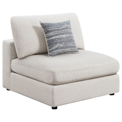 Serene Upholstered Armless Chair Beige product image