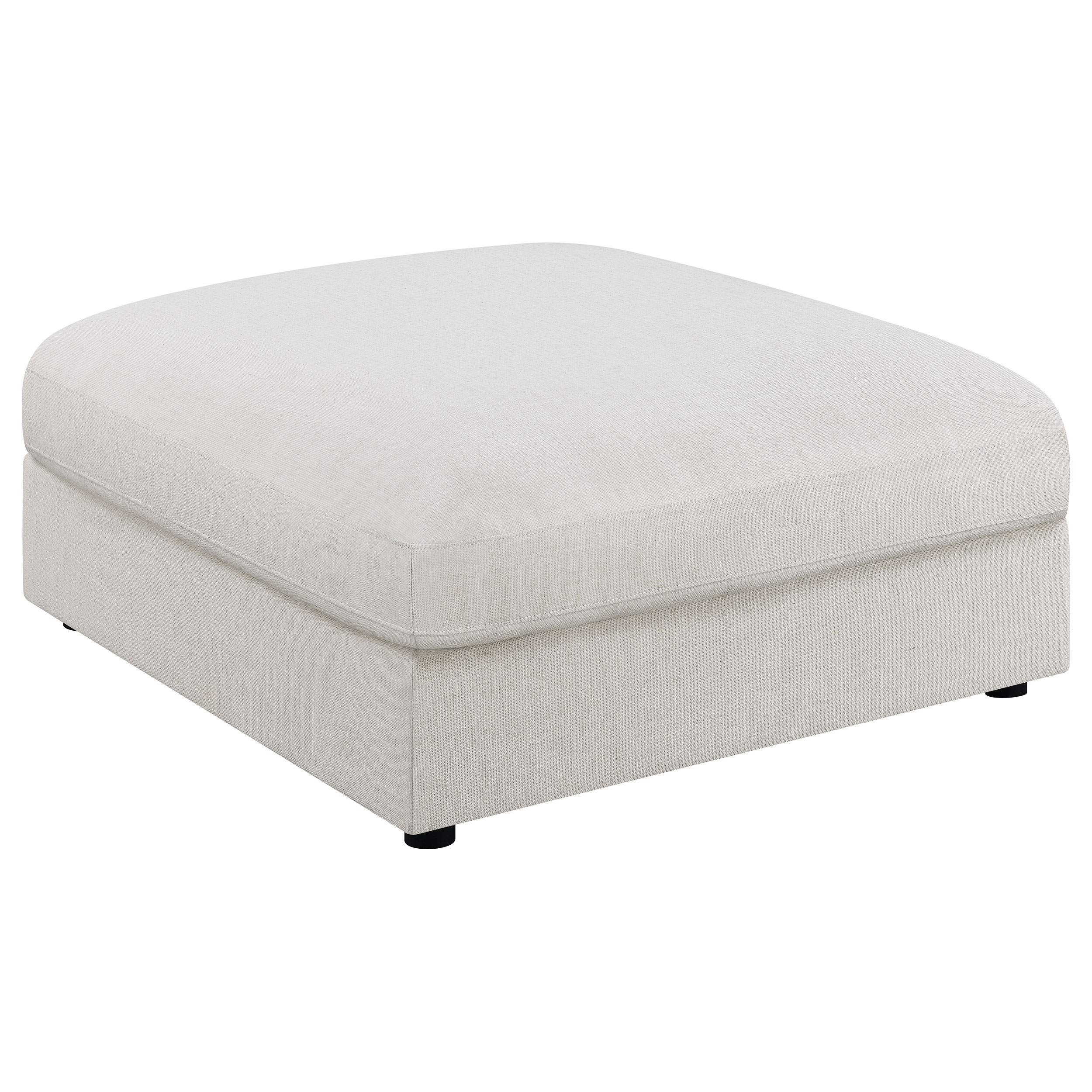 Serene Square Upholstered Ottoman Beige Serene Square Upholstered Ottoman Beige product image