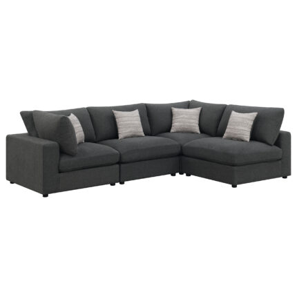 Serene 4-piece Upholstered Modular Sectional Sofa Charcoal product image