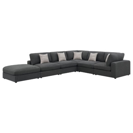 Serene 6-piece Upholstered Modular Sectional Sofa Charcoal product image