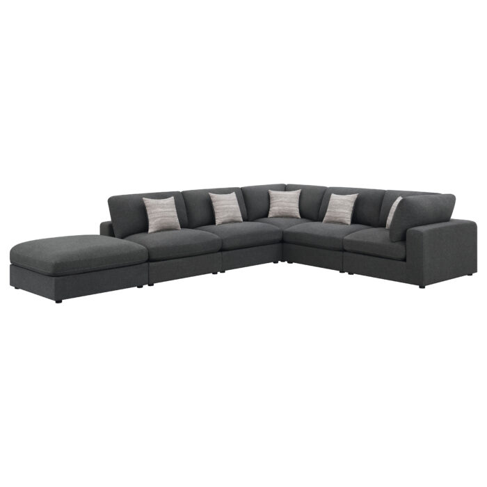 Serene 6-piece Upholstered Modular Sectional Sofa Charcoal product image