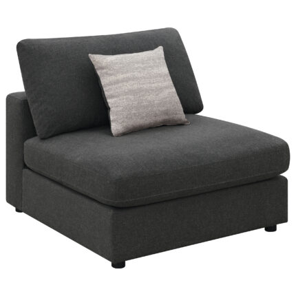 Serene Upholstered Armless Chair Charcoal product image