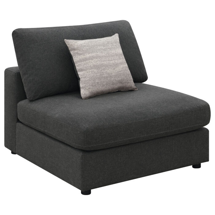Serene Upholstered Armless Chair Charcoal product image