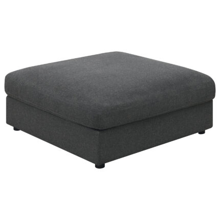 Serene Square Upholstered Ottoman Charcoal product image