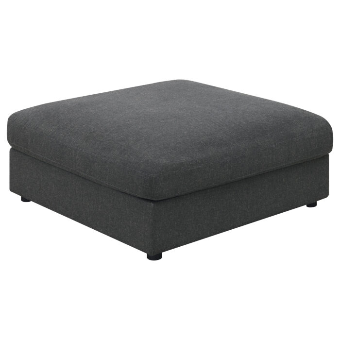 Serene Square Upholstered Ottoman Charcoal product image