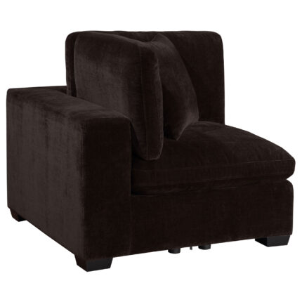 Lakeview Upholstered Corner Chair Dark Chocolate product image
