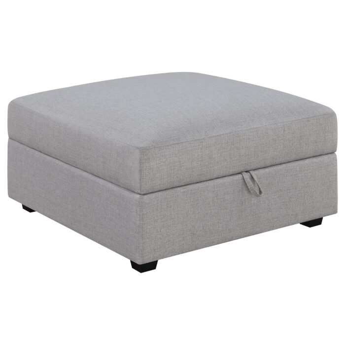 Cambria Square Upholstered Storage Ottoman Grey product image