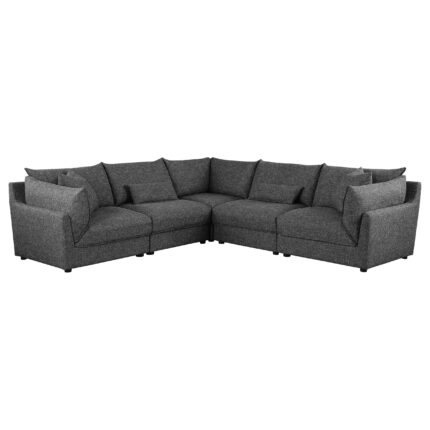 Sasha 5-piece Upholstered Modular Sectional Barely Black product image