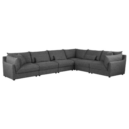 Sasha 6-Piece Upholstered Modular Sectional Barely Black product image