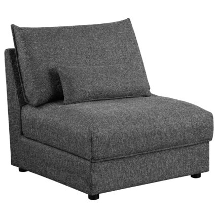 Sasha Upholstered Armless Chair Barely Black product image