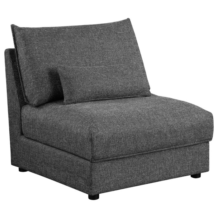 Sasha Upholstered Armless Chair Barely Black product image