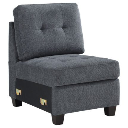 Georgina Upholstered Armless Chair Steel Grey product image