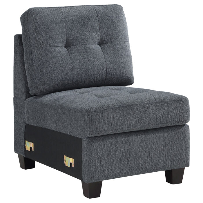 Georgina Upholstered Armless Chair Steel Grey product image