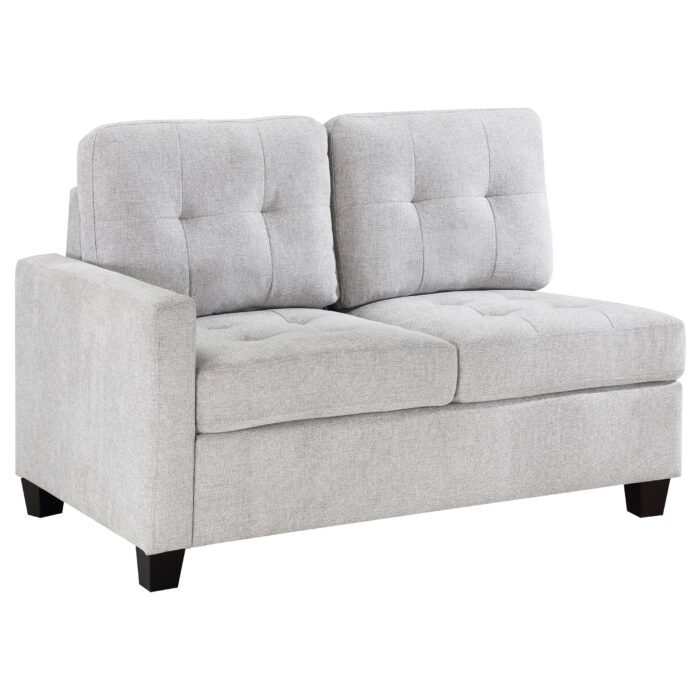 Georgina Upholstered LAF Chair Steel Beige product image