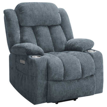 Houston Upholstered Power Lift Recliner Slate Blue product image