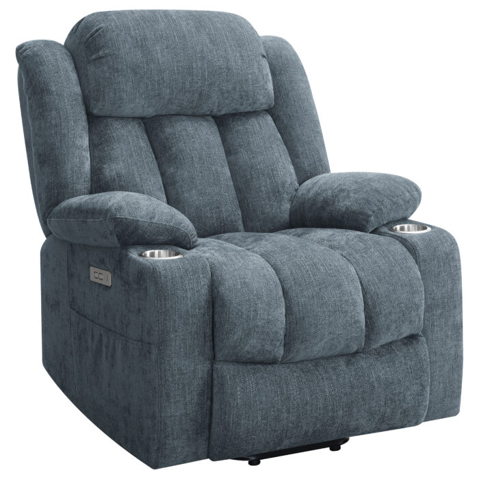 Houston Upholstered Power Lift Recliner Slate Blue product image