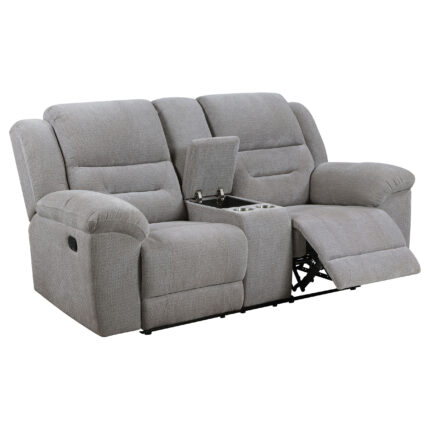 Gilson Chenille Upholstered Reclining Loveseat Grey product image