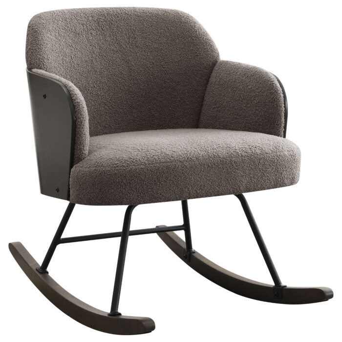 Paige Boucle Upholstered Mid Back Rocking Chair Taupe product image