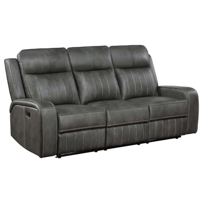 Raelynn Upholstered Track Arm Motion Sofa Grey product image