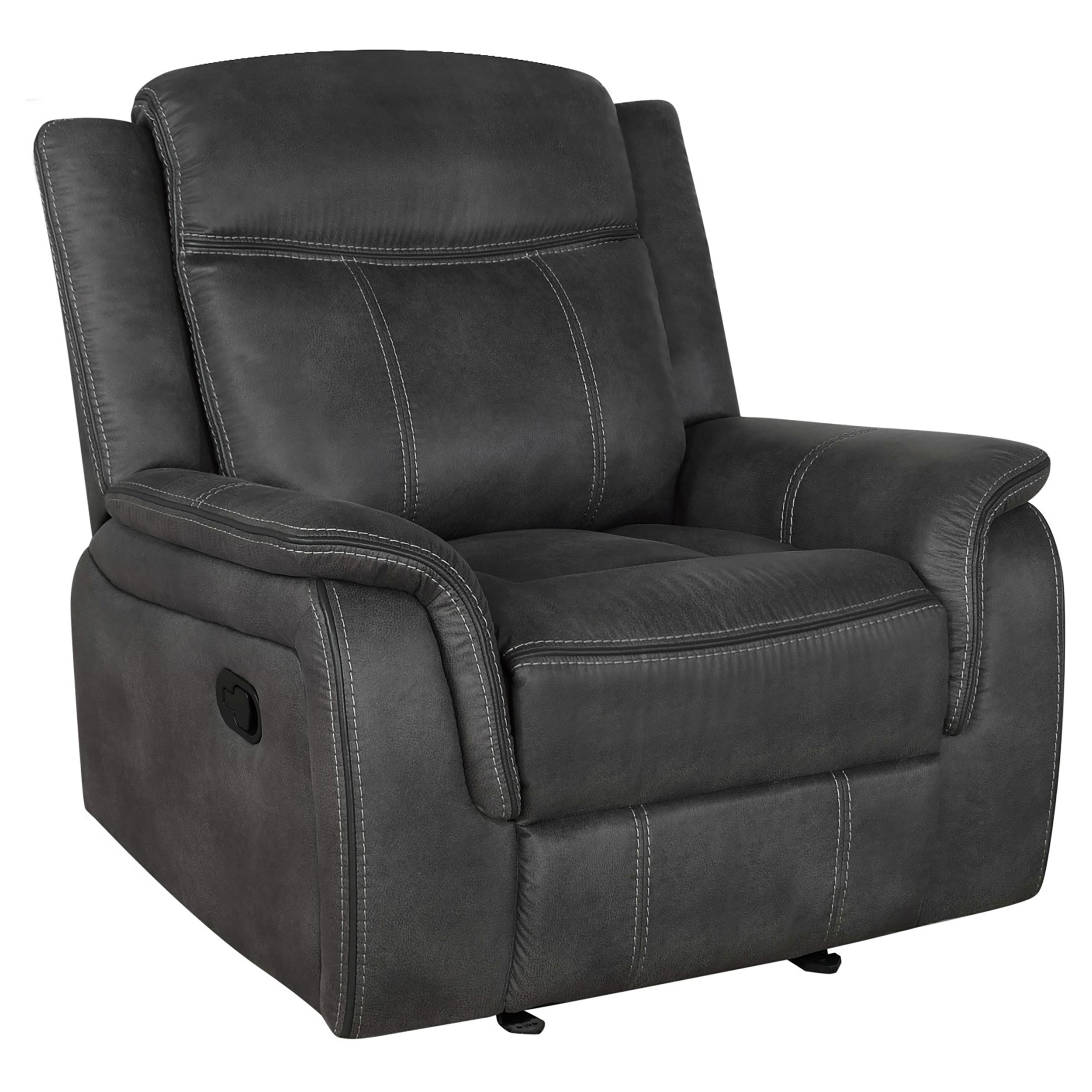 Lawrence Upholstered Padded Arm Glider Recliner Charcoal Lawrence Upholstered Padded Arm Glider Recliner Charcoal product image