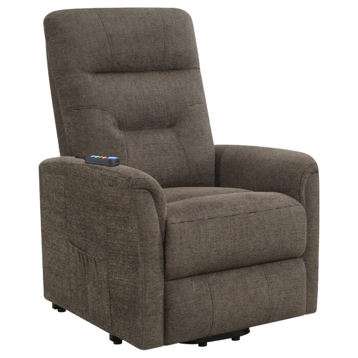 Henrietta Upholstered Power Lift Massage Chair Brown product image