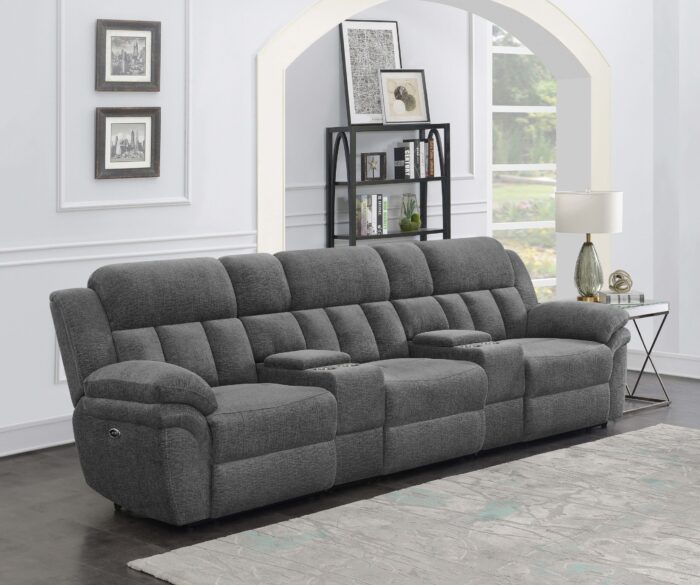 Bahrain 5-piece Power Home Theater Seating Charcoal product image