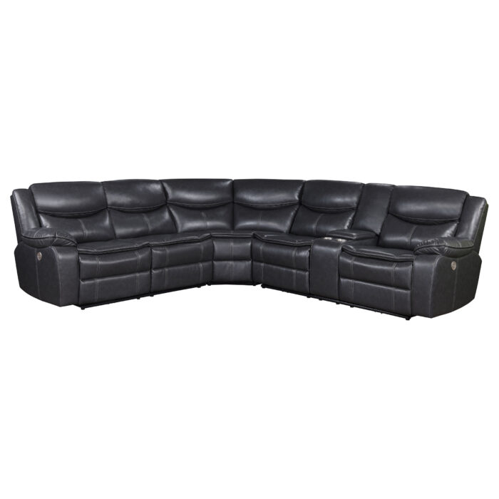 Sycamore Upholstered Power Reclining Sectional Sofa Grey product image