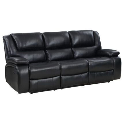 Camila Upholstered Motion Reclining Sofa Black product image