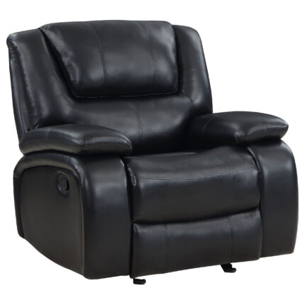 Camila Upholstered Glider Recliner Chair Black product image