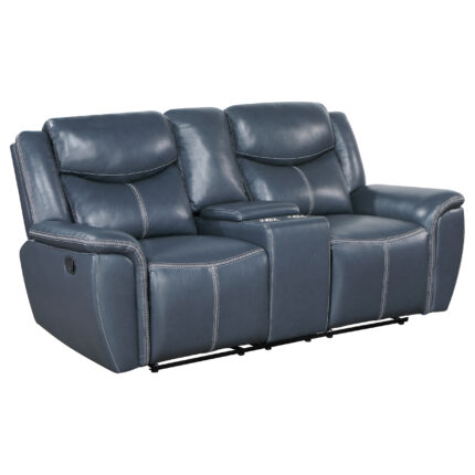 Sloane Upholstered Padded Arm Reclining Loveseat Blue product image