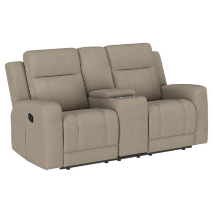 Brentwood Upholstered Motion Reclining Loveseat Taupe product image