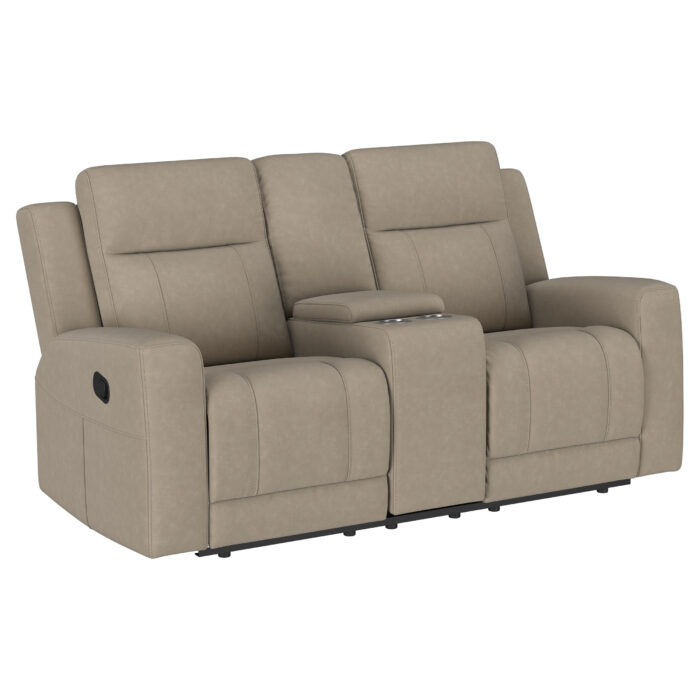 Brentwood Upholstered Motion Reclining Loveseat Taupe product image