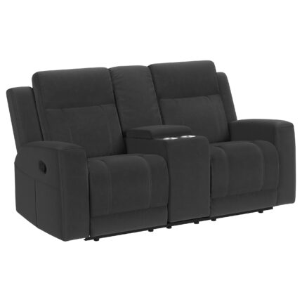 Brentwood Upholstered Reclining Loveseat Dark Charcoal product image