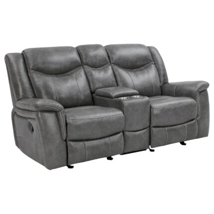 Conrad Upholstered Padded Arm Glider Loveseat Grey product image