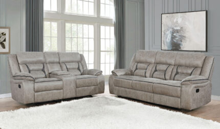 Greer 2-piece Upholstered Reclining Sofa Set Taupe product image