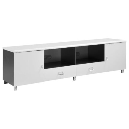 Burkett 2-door Engineered Wood 71-inch TV Stand White High Gloss product image