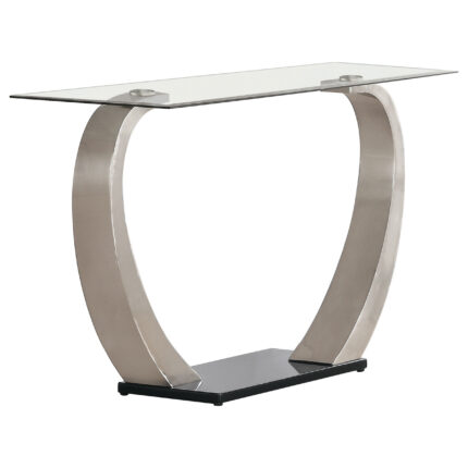 Pruitt Glass Top Metal Base Console Table Satin Silver product image